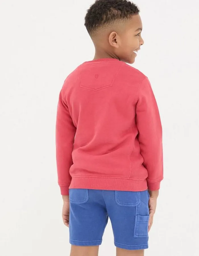Kids FatFace Sweatshirts and Hoodies Enborne Crew Sweatshirt Red