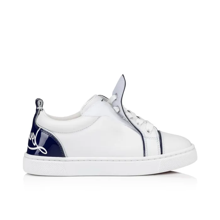 Kids Funnyto Sneakers 8211 Calf Leather And Patent Calf Leather 8211 Bianco Christian Louboutin Sneakers