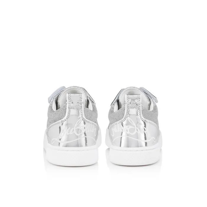 Kids Funnyto Sneakers 8211 Glittered Calf Leather 8211 Silver Christian Louboutin Sneakers