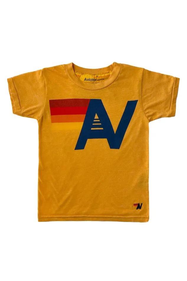 Kids Kids Collection Aviator Nation KID039S LOGO TEE 8211 GOLD