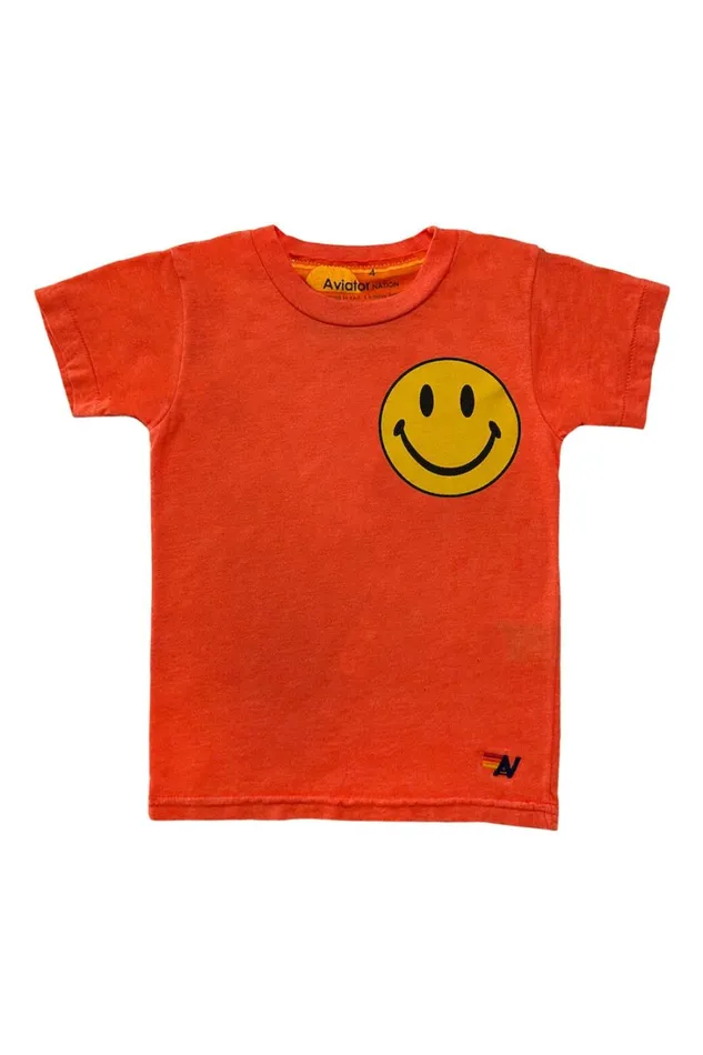Kids Kids Collection Aviator Nation KID039S SMILEY 2 TEE 8211 ORANGE