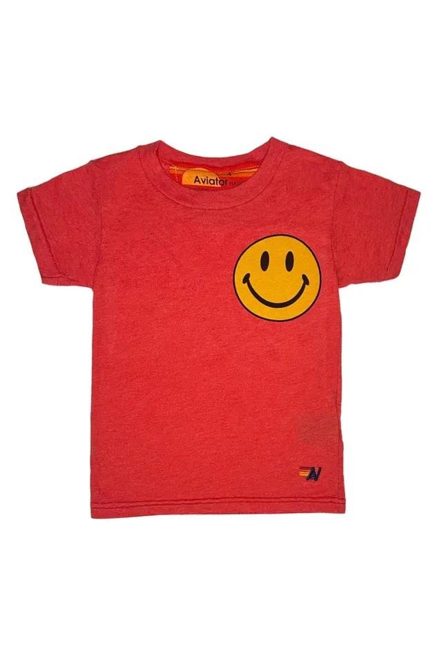 Kids Kids Collection Aviator Nation KID039S SMILEY 2 TEE 8211 RED