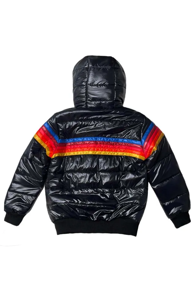 Kids Kids Collection Aviator Nation KIDS 5 STRIPE TREKKER JACKET 8211 GLOSSY BLACK Kids Kids Collection Aviator Nation KIDS 5 STRIPE TREKKER JACKET 8211 GLOSSY BLACK