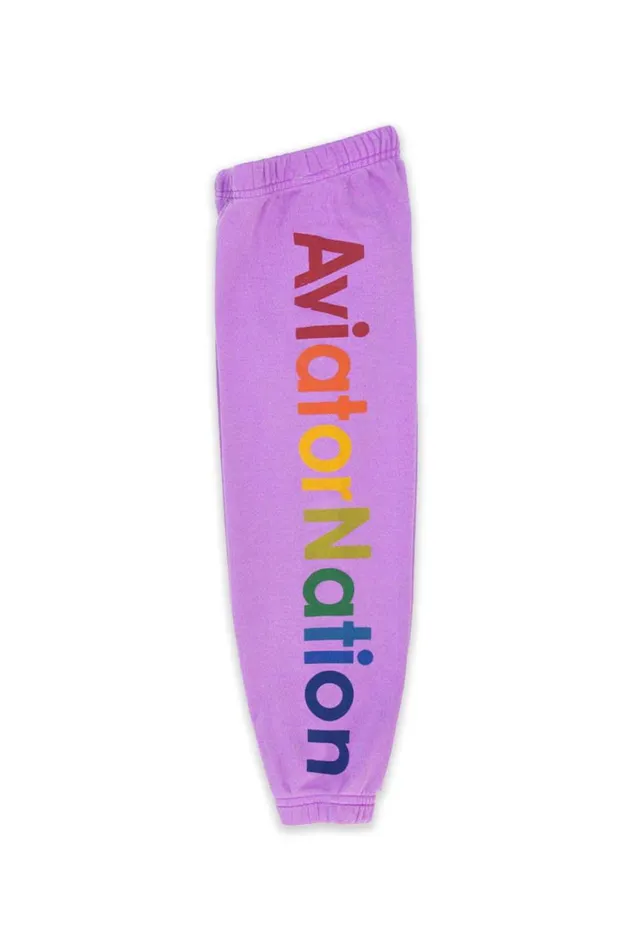 Kids Kids Sweatpants Aviator Nation KID039S AVIATOR NATION SWEATPANTS 8211 NEON PURPLE