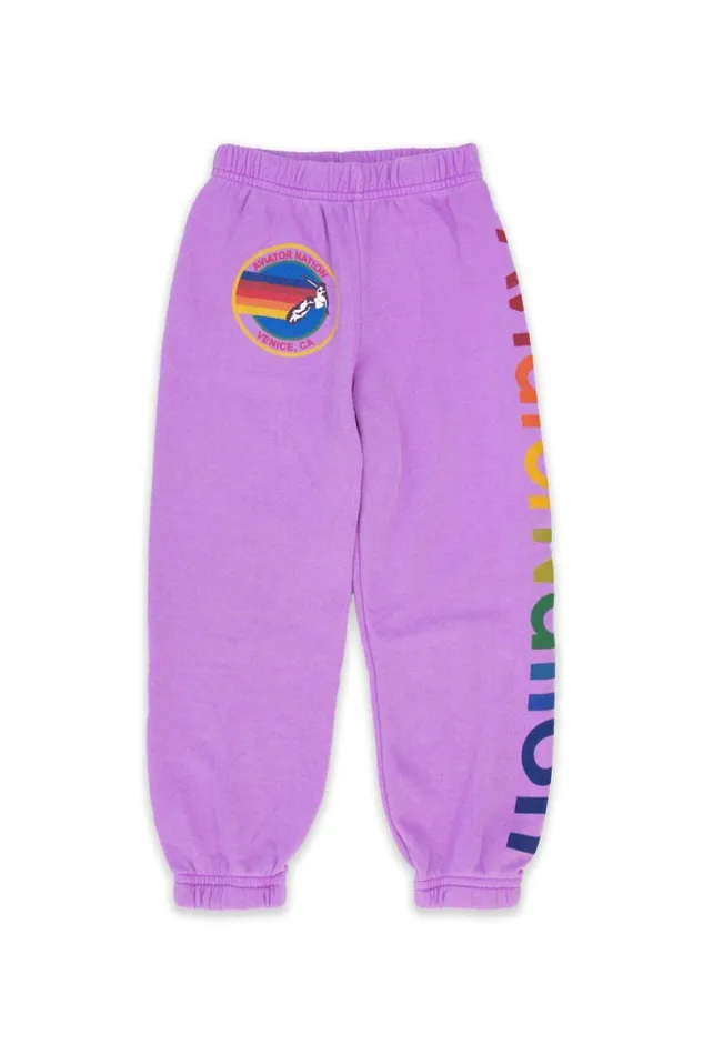 Kids Kids Sweatpants Aviator Nation KID039S AVIATOR NATION SWEATPANTS 8211 NEON PURPLE