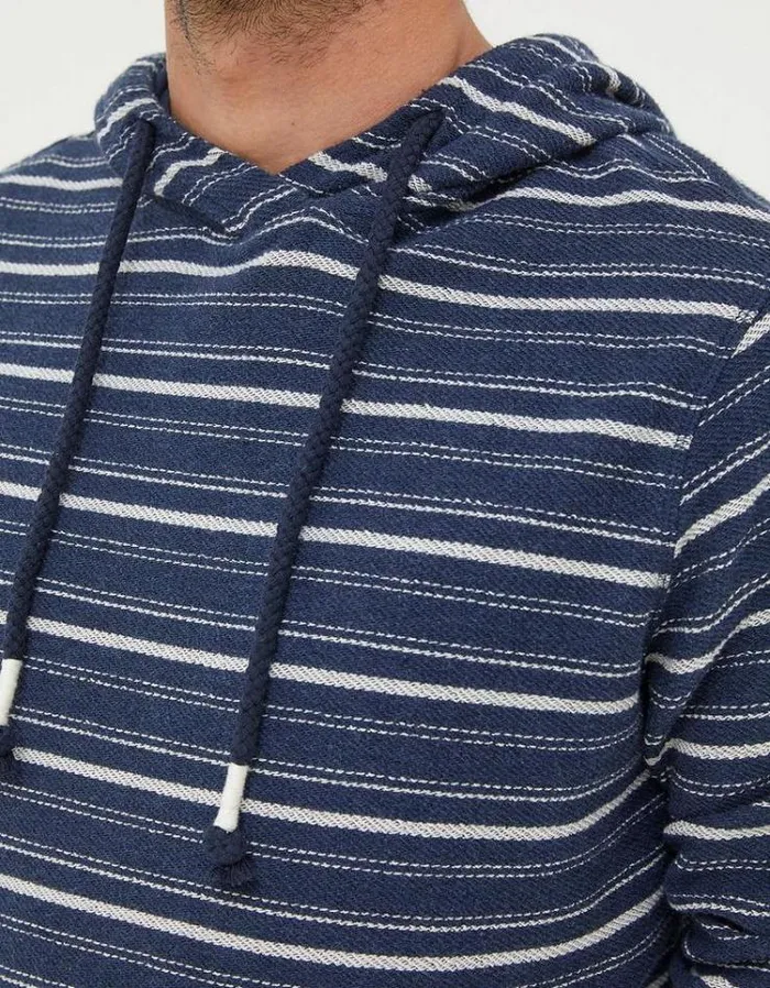 KidsMen FatFace Mini Me Outfits Trescoe Fine Stripe Hoodie Navy