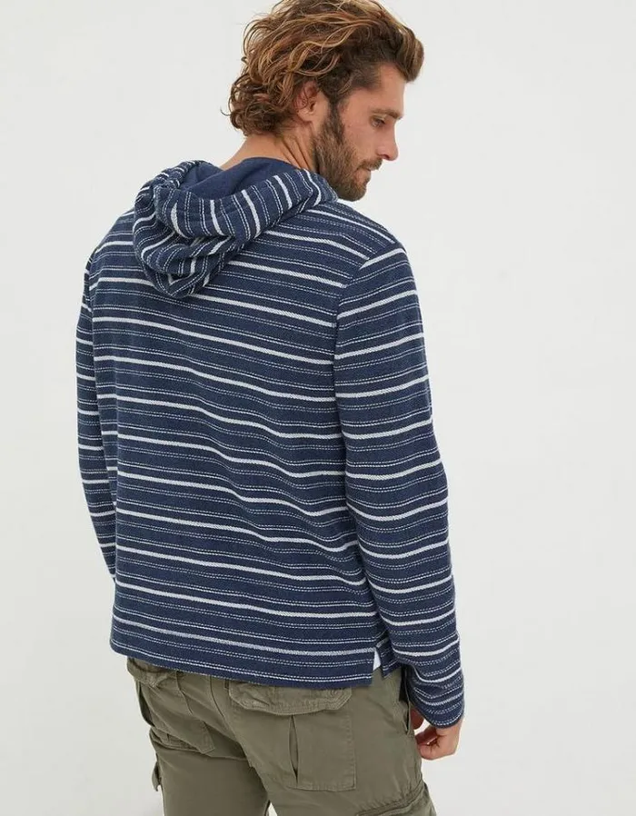 KidsMen FatFace Mini Me Outfits Trescoe Fine Stripe Hoodie Navy
