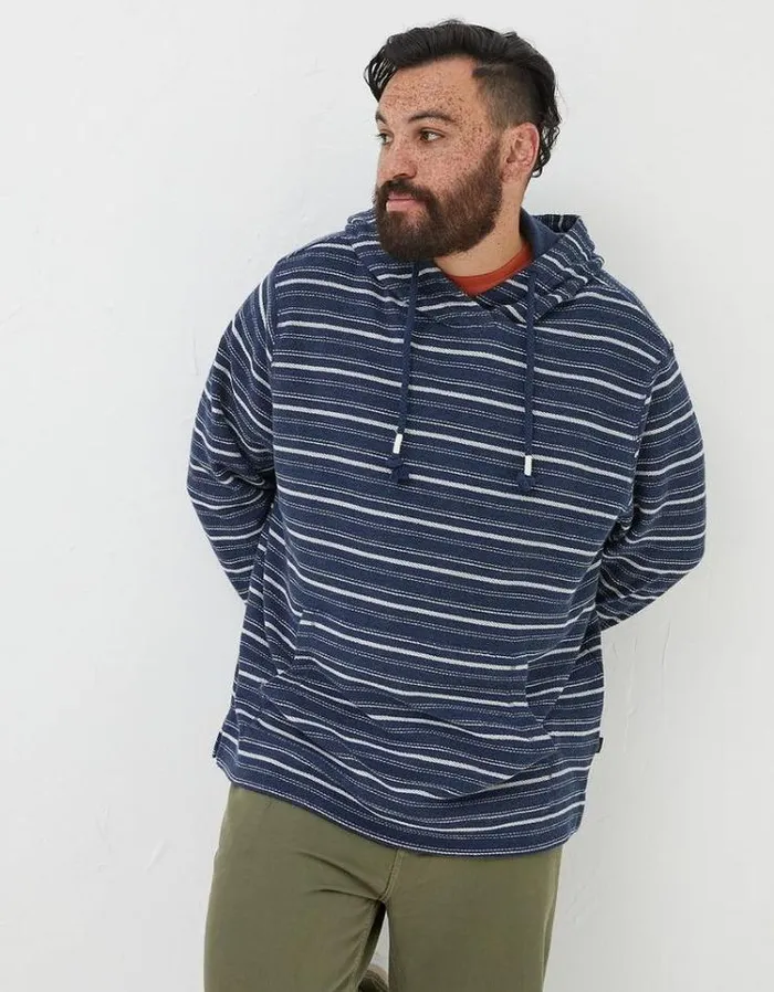 KidsMen FatFace Mini Me Outfits Trescoe Fine Stripe Hoodie Navy