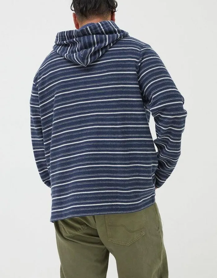 KidsMen FatFace Mini Me Outfits Trescoe Fine Stripe Hoodie Navy