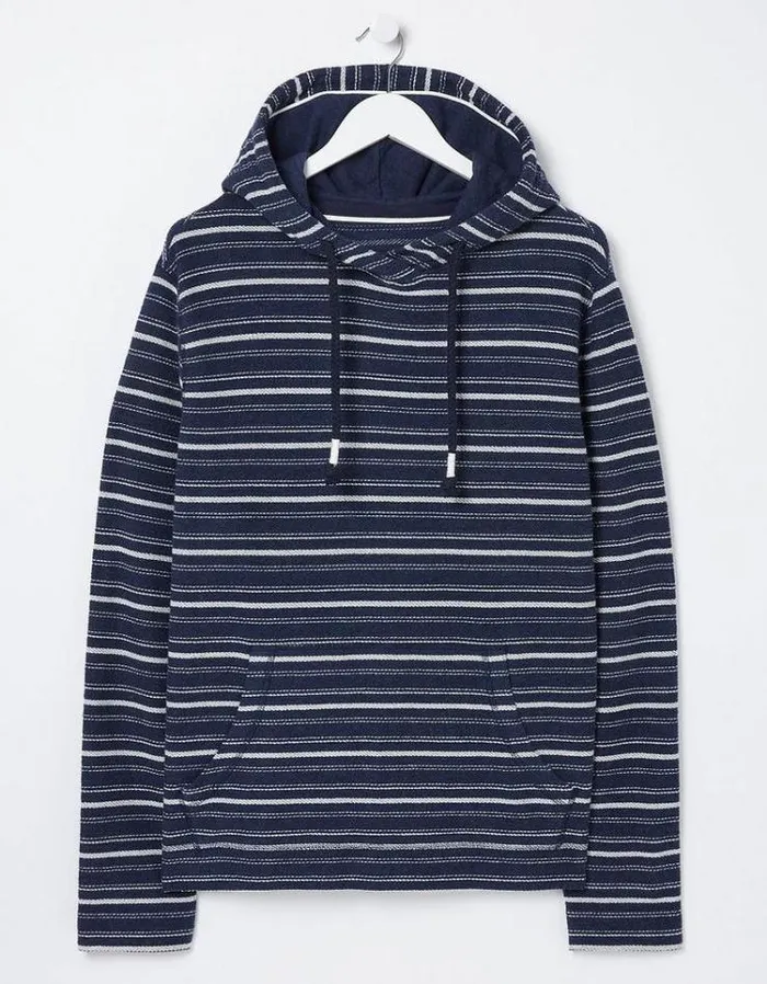 KidsMen FatFace Mini Me Outfits Trescoe Fine Stripe Hoodie Navy