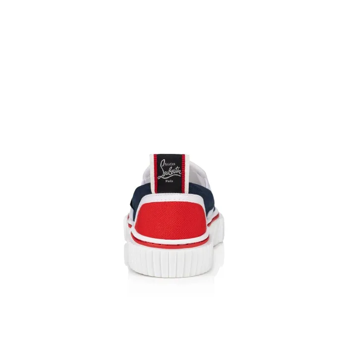 Kids Pedrito Boat Crest Slipon Sneakers 8211 Olona Canva 8211 Navy Christian Louboutin Sneakers