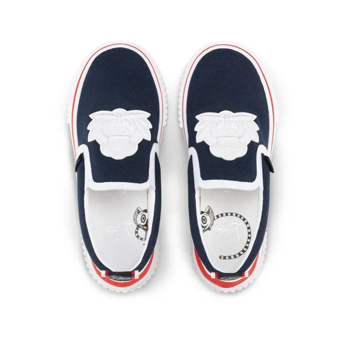 Kids Pedrito Boat Crest Slipon Sneakers 8211 Olona Canva 8211 Navy Christian Louboutin Sneakers