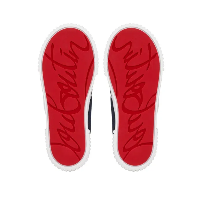 Kids Pedrito Boat Crest Slipon Sneakers 8211 Olona Canva 8211 Navy Christian Louboutin Sneakers