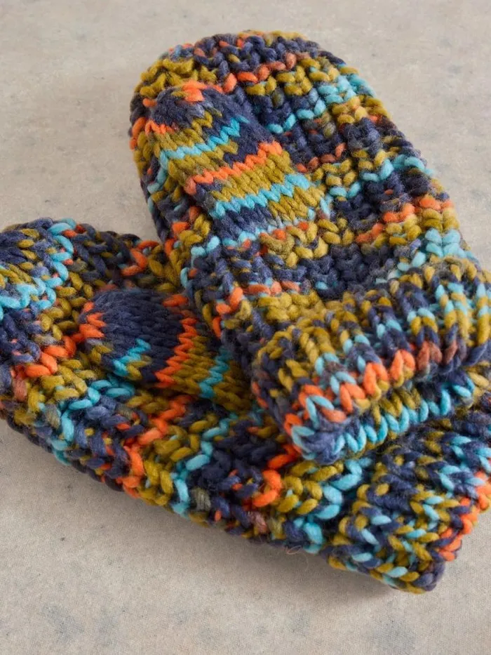 Kids Spacedye Mittens Blue Multi White Stuff Accessories
