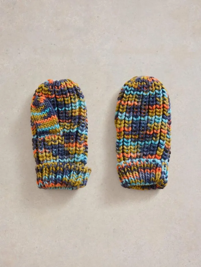 Kids Spacedye Mittens Blue Multi White Stuff Accessories