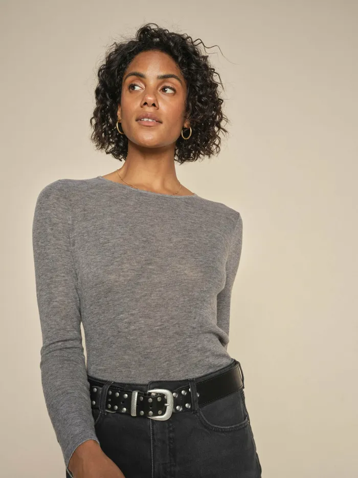 Knits MOS MOSH Women MMBouch Oneck Knit Sharkskin