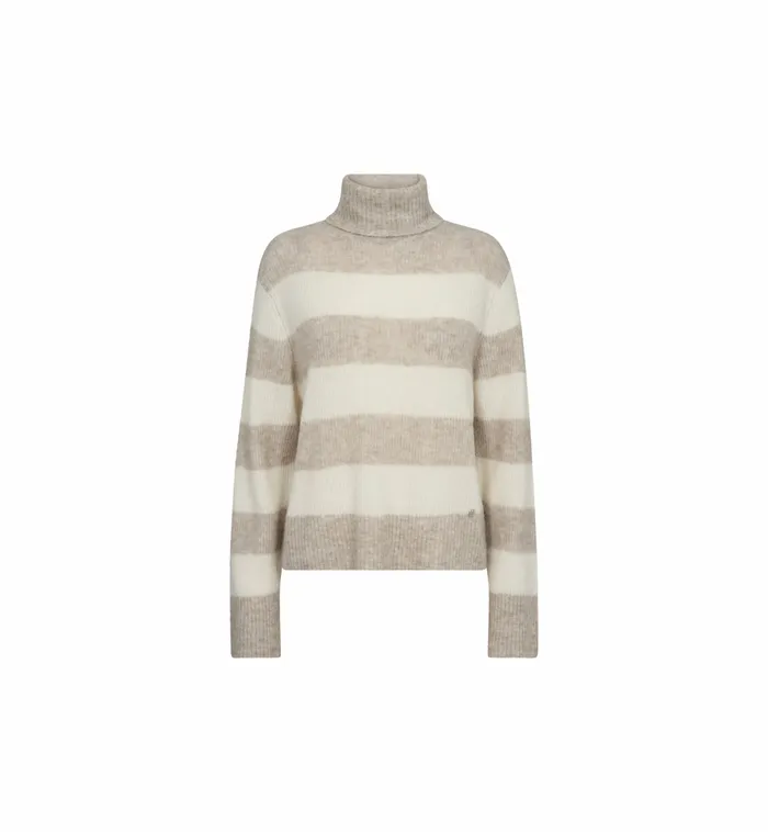 Knits Women MOS MOSH MMAidy Thora Stripe Rollneck Knit Feather Gray