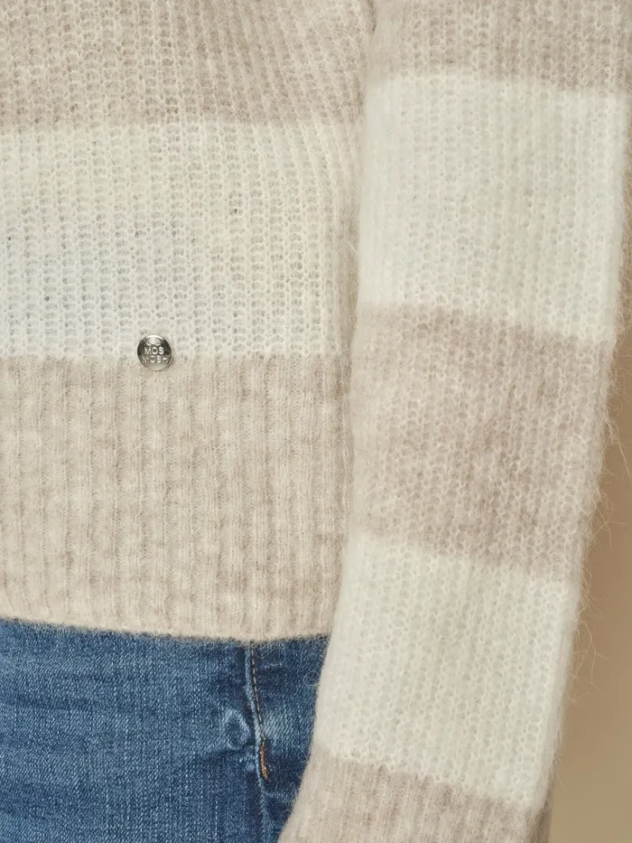 Knits Women MOS MOSH MMAidy Thora Stripe Rollneck Knit Feather Gray
