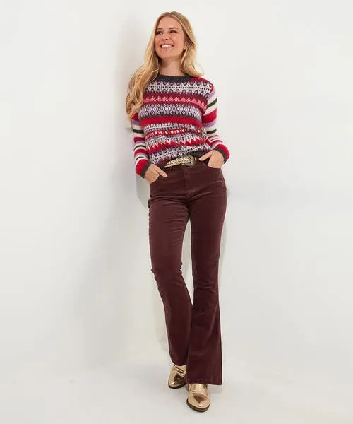 Knitwear and Cardigans Winter Brights Fairisle Jumper Pink 8211 Joebrowns Apparel