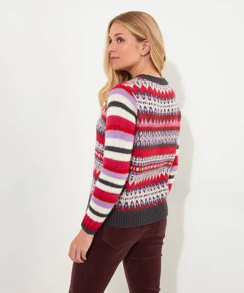 Knitwear and Cardigans Winter Brights Fairisle Jumper Pink 8211 Joebrowns Apparel Knitwear and Cardigans Winter Brights Fairisle Jumper Pink 8211 Joebrowns Apparel
