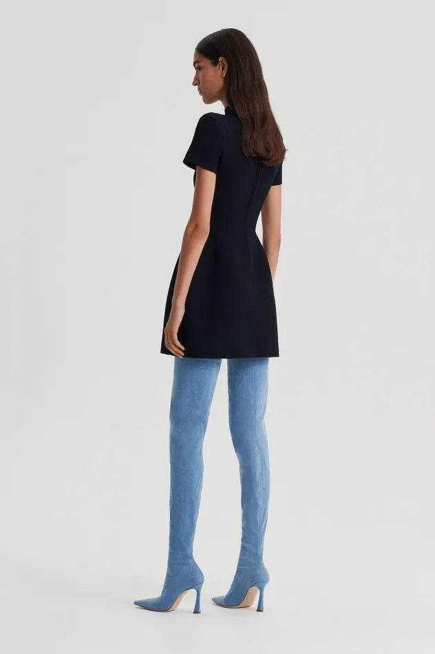 Knitwear CREPE KNIT PEPLUM DRESS BLACK 8211 Scanlan Theodore Women Knitwear CREPE KNIT PEPLUM DRESS BLACK 8211 Scanlan Theodore Women