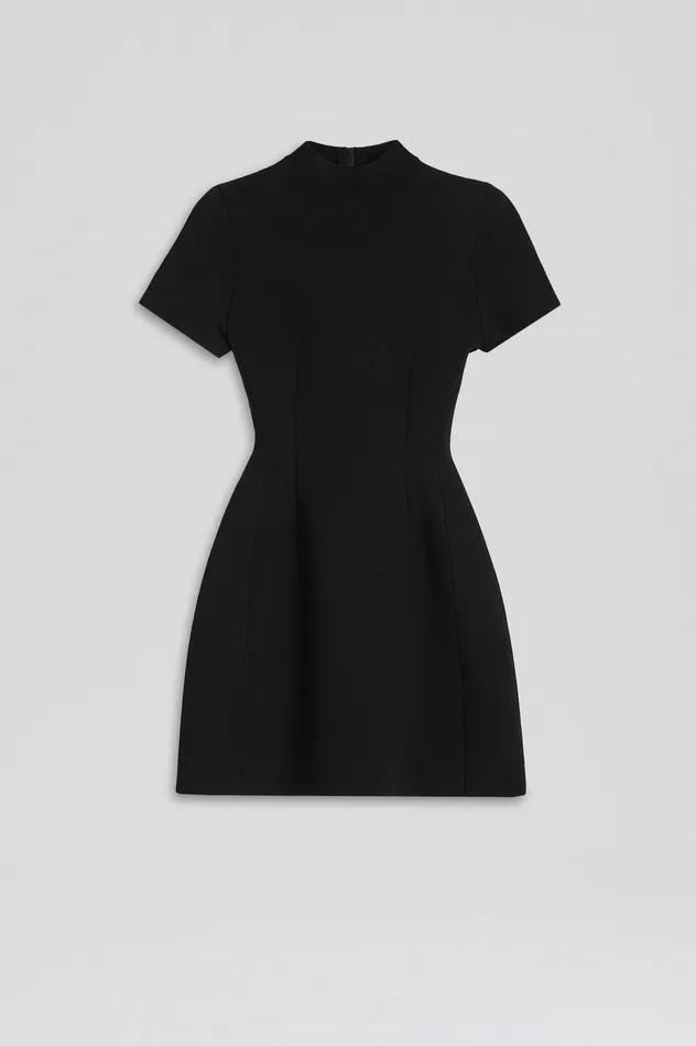 Knitwear CREPE KNIT PEPLUM DRESS BLACK 8211 Scanlan Theodore Women Knitwear CREPE KNIT PEPLUM DRESS BLACK 8211 Scanlan Theodore Women