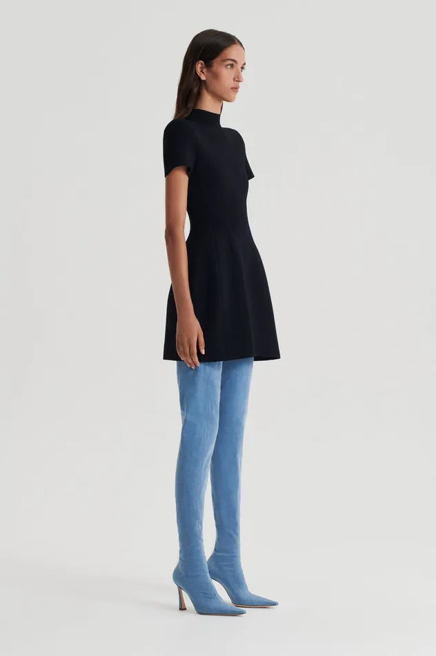 Knitwear CREPE KNIT PEPLUM DRESS BLACK 8211 Scanlan Theodore Women Knitwear CREPE KNIT PEPLUM DRESS BLACK 8211 Scanlan Theodore Women