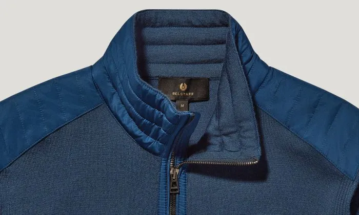 Knitwear Men Belstaff Kilmington Quarter Zip Jumper Insignia Blue