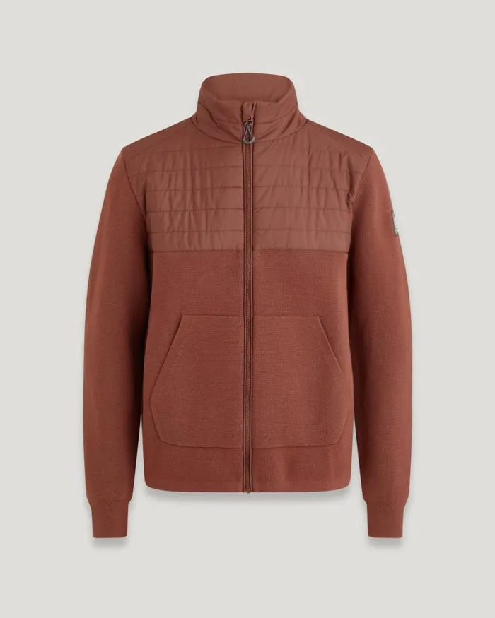 Knitwear Men Belstaff Venture Full Zip Cardigan Deep Copper