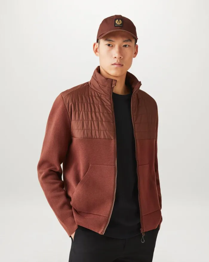 Knitwear Men Belstaff Venture Full Zip Cardigan Deep Copper