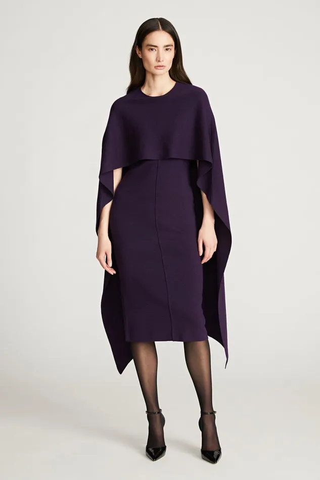 Knitwear Women Halston Amal Sweater Dress In Wool Aubergine Knitwear Women Halston Amal Sweater Dress In Wool Aubergine