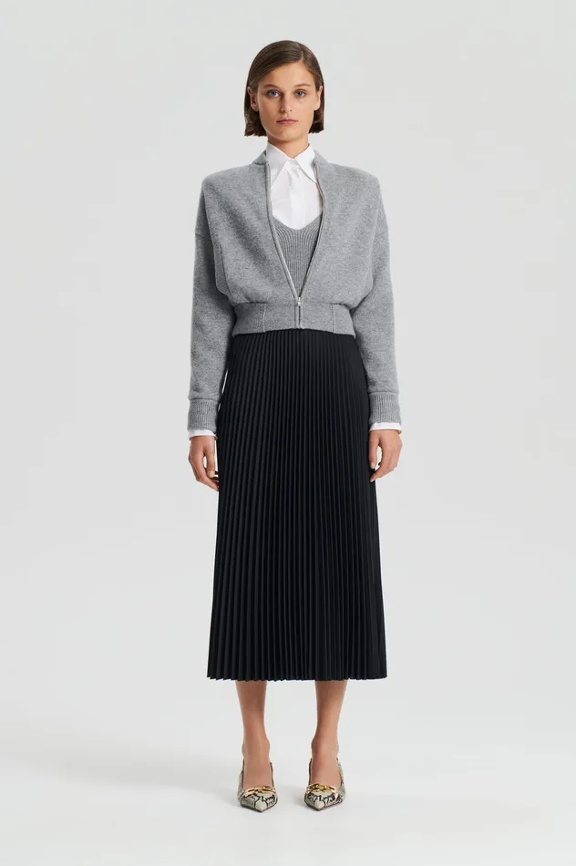 Knitwear Women Scanlan Theodore CASHMERE BOMBER GREY MELANGE