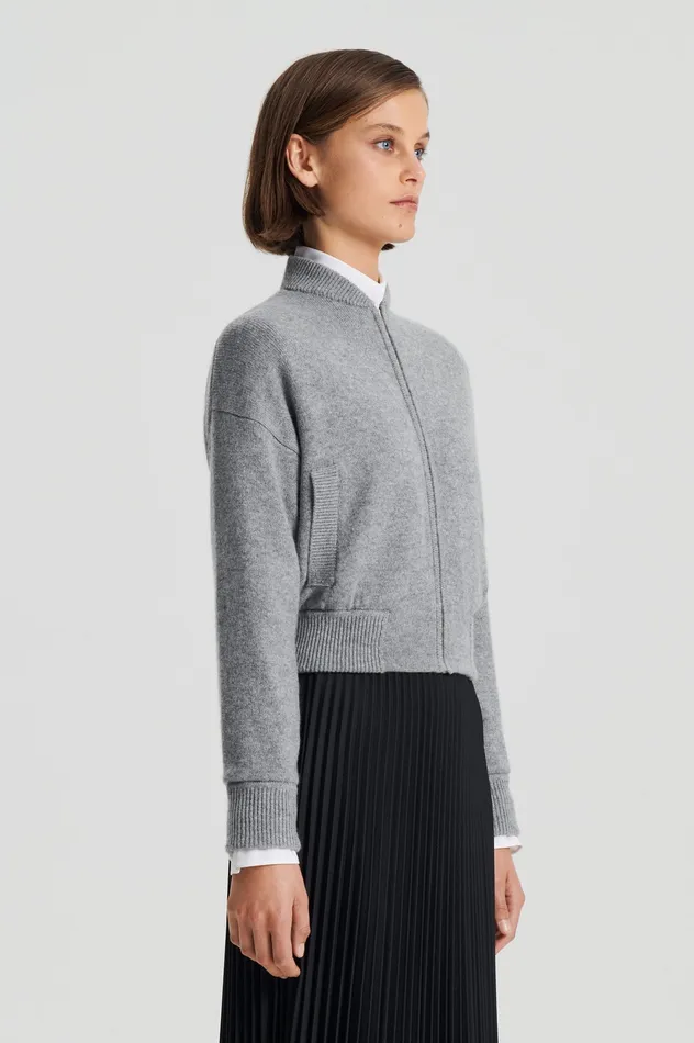 Knitwear Women Scanlan Theodore CASHMERE BOMBER GREY MELANGE Knitwear Women Scanlan Theodore CASHMERE BOMBER GREY MELANGE