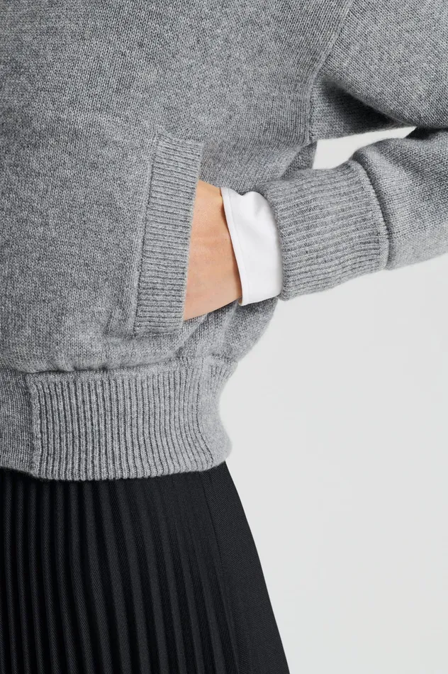 Knitwear Women Scanlan Theodore CASHMERE BOMBER GREY MELANGE Knitwear Women Scanlan Theodore CASHMERE BOMBER GREY MELANGE