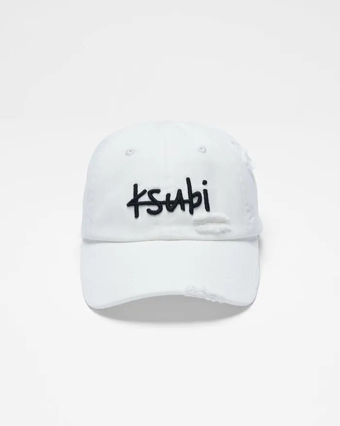 Ksubi 1999 Lofi Cap Ecru Trashed WomensMens Headwear