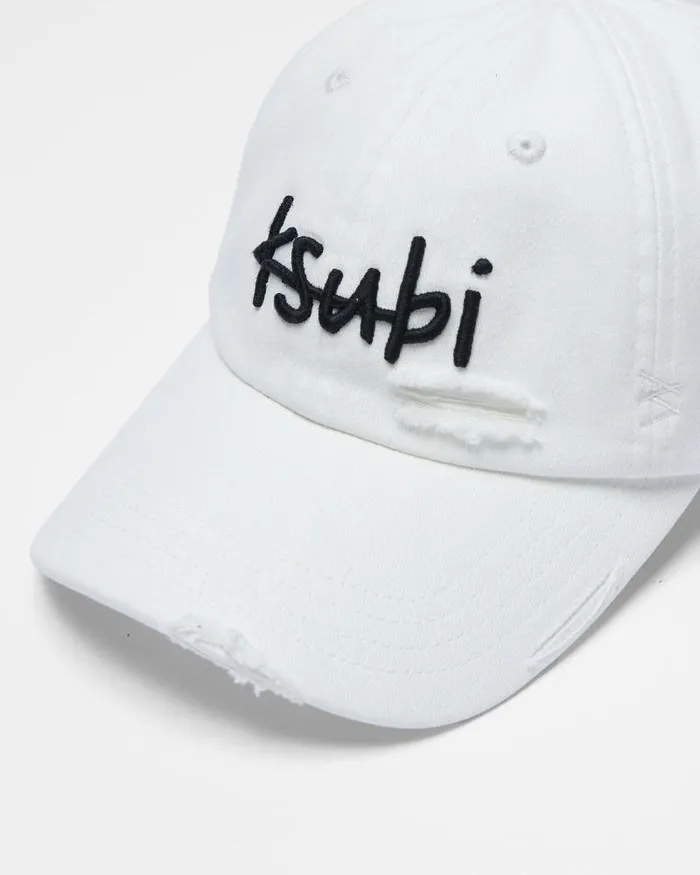 Ksubi 1999 Lofi Cap Ecru Trashed WomensMens Headwear