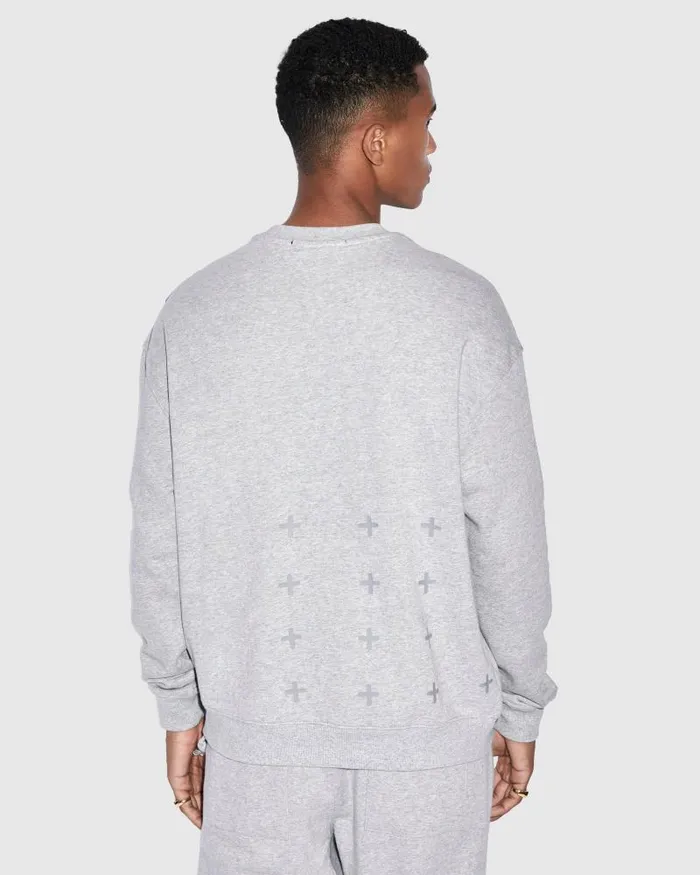 Ksubi 4 X 4 Biggie Crew Grey Marle Mens Sweats