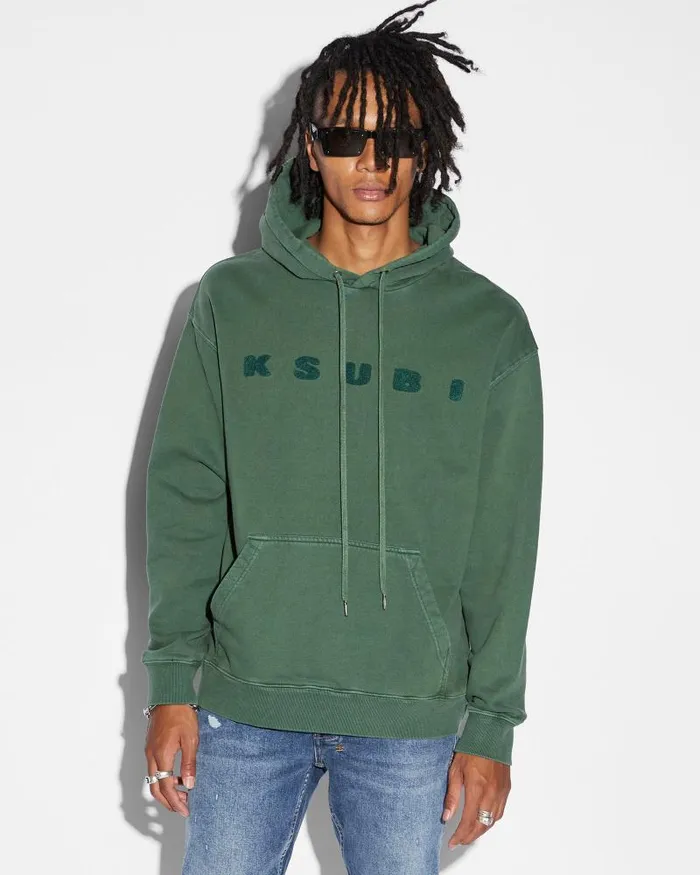 Ksubi Blocked Biggie Hoodie Emerald Mens Hoodies and Sweatshirts