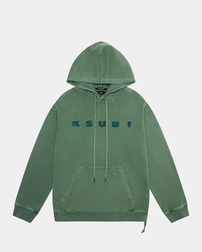 Ksubi Blocked Biggie Hoodie Emerald Mens Hoodies and Sweatshirts
