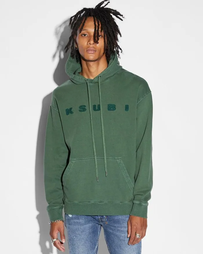 Ksubi Blocked Biggie Hoodie Emerald Mens Hoodies and Sweatshirts