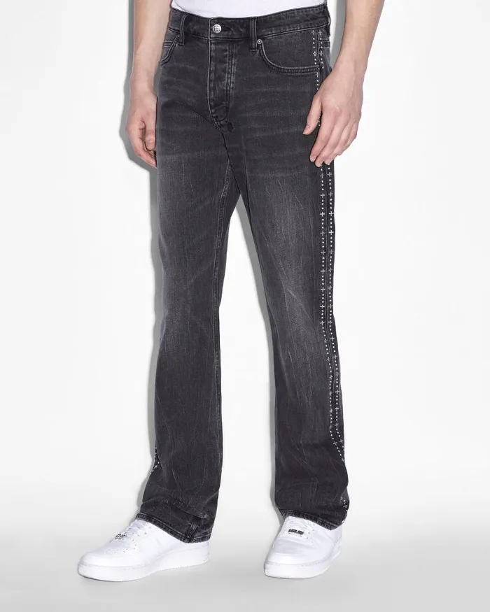 Ksubi Bronko Metalik Stripe Black Mens Bootcut