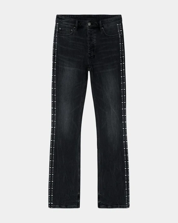 Ksubi Bronko Metalik Stripe Black Mens Bootcut