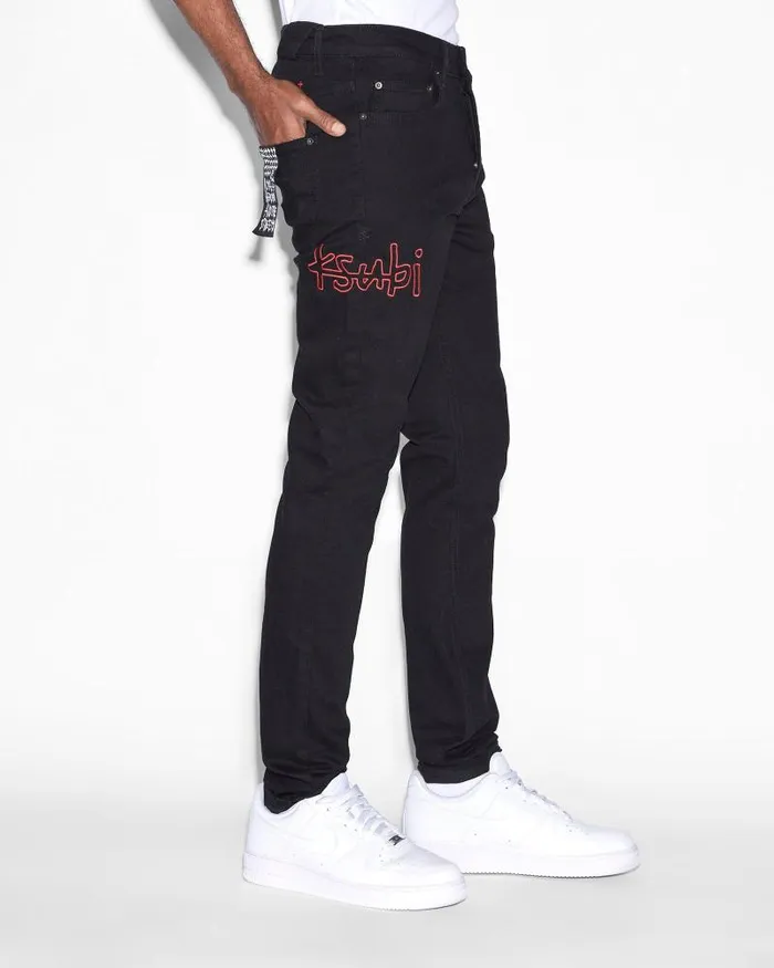 Ksubi Chitch Chicago Laid Black Mens Skinny