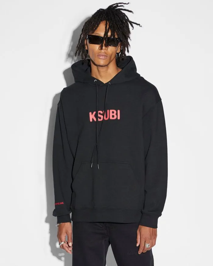 Ksubi Conspiracy Biggie Hoodie Jet Black Mens Hoodies and Sweatshirts