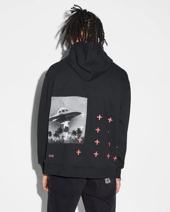 Ksubi Conspiracy Biggie Hoodie Jet Black Mens Hoodies and Sweatshirts
