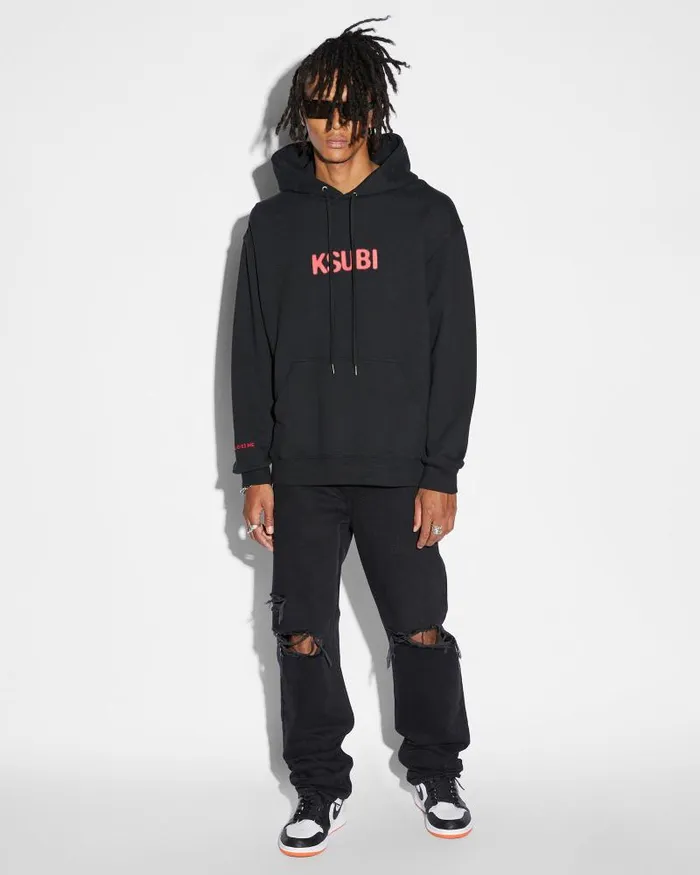 Ksubi Conspiracy Biggie Hoodie Jet Black Mens Hoodies and Sweatshirts