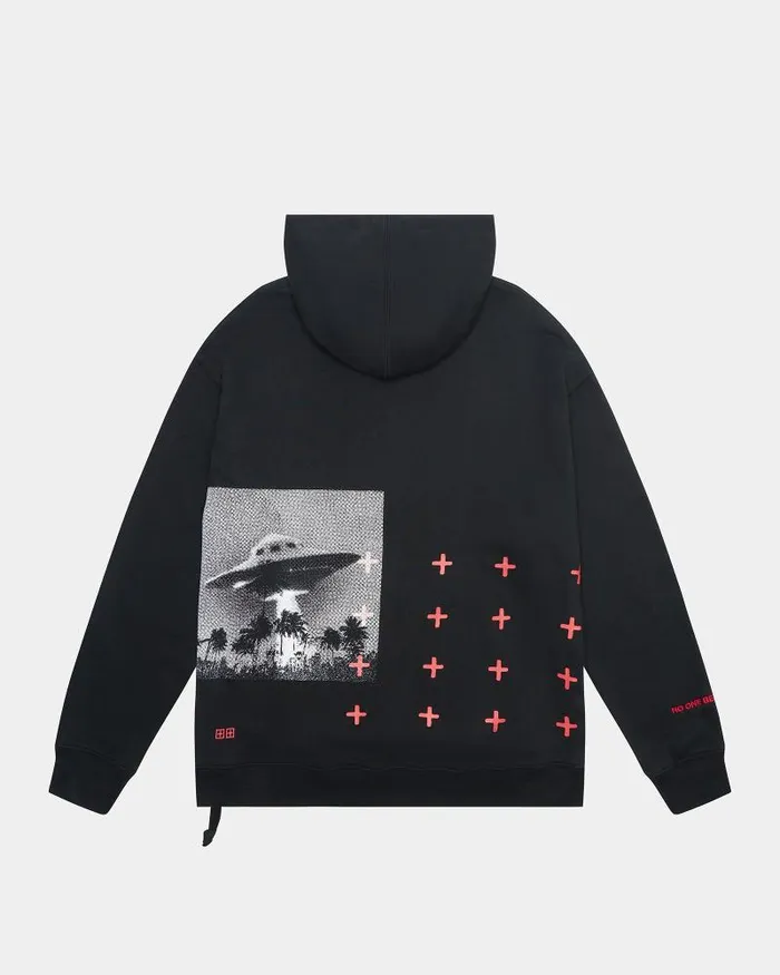 Ksubi Conspiracy Biggie Hoodie Jet Black Mens Hoodies and Sweatshirts