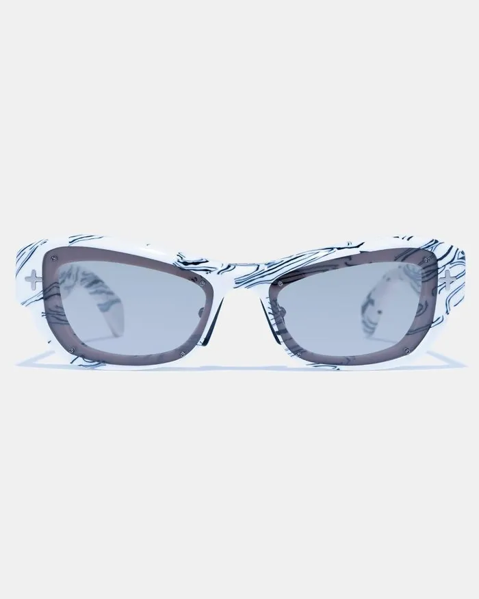 Ksubi Cypher Sunglasses White Marble WomensMens Eyewear