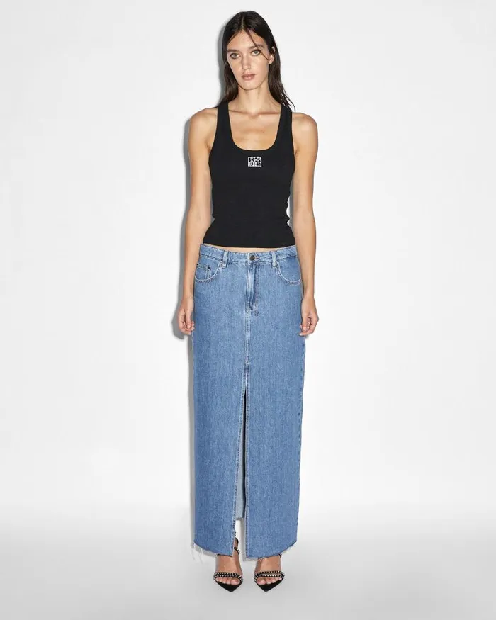 Ksubi Kara Maxi Skirt Heritage Womens Denim Skirts