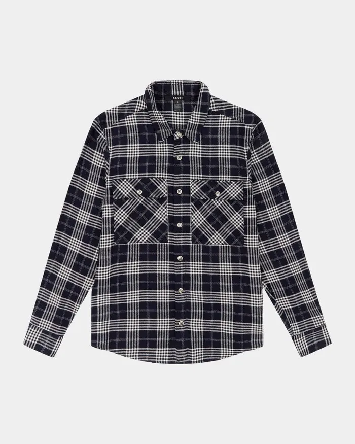 Ksubi Paradox Ls Shirt Navy Fade Mens Shirts
